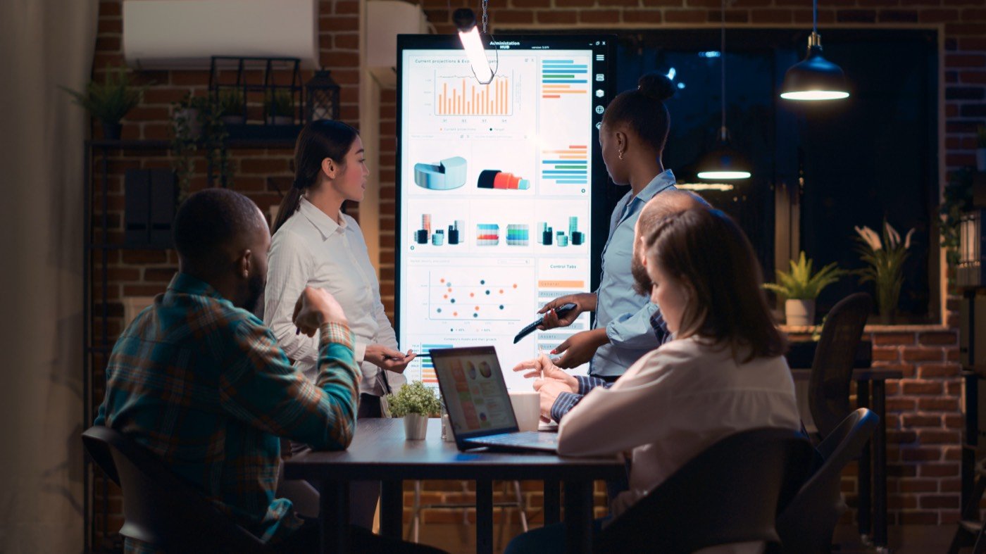 CFO presenting a financial dashboard